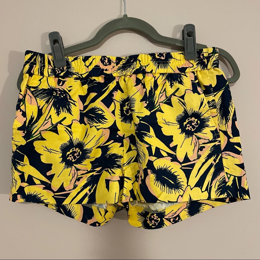 J.crew Tropical Shorts Yellow Flower